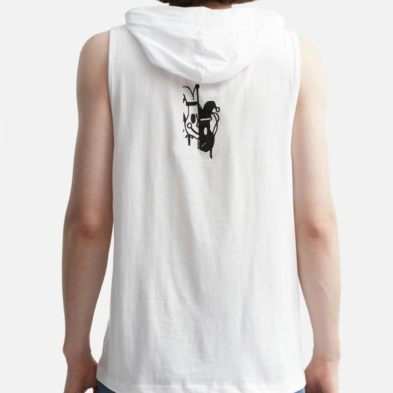 100% Cotton Screen Printing Sleeveless T-Shirt Hoodie