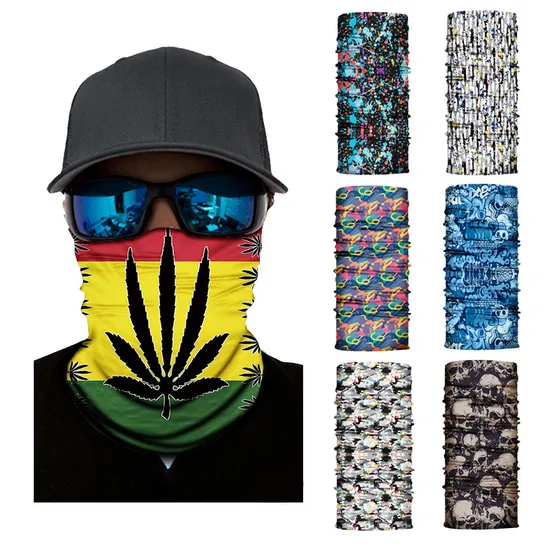 Wholesale Good Quality Fashion Blank Sublimation Custom Seamless Skull Face Cover Neck Gaiter Facemask Bandana for Men Women
