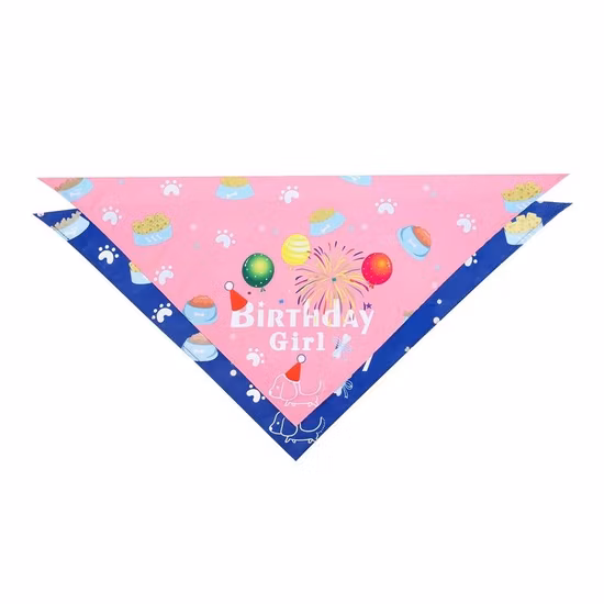 Taglie multiple all'ingrosso Scozzese triangolare lavabile per animali domestici Sciarpa personalizzata stampata in cotone personalizzato Bandana per compleanno per cani da compagnia Bandana per cani con logo personalizzato