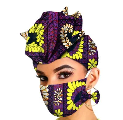 Fazzoletto Bandana con maschera antipolvere in cotone Africa Batik