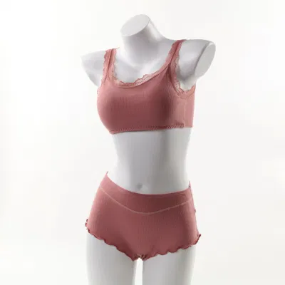 Facile delineare la bella figura con la biancheria intima da donna con slip arricciati e scrostati Set da donna in cotone per donna Taglie forti